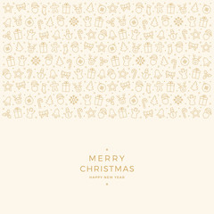 christmas element icons border gold background