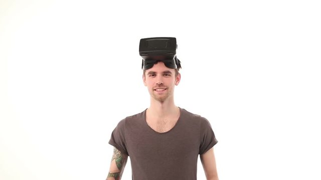 Man enjoys VR