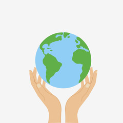 holding globe on hands