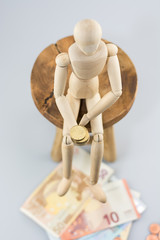 In the dummy hand in coins