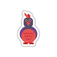 Vector illustration in paper sticker style parrot Cockatoo