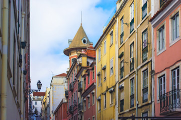 Obraz premium Beautiful street view of historic architectural in Lisbon, Portugal