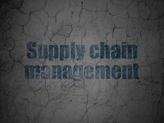 Advertising concept: Supply Chain Management on grunge wall background