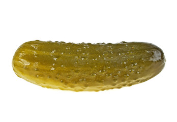 Marinated pickled cucumber isolated on white background