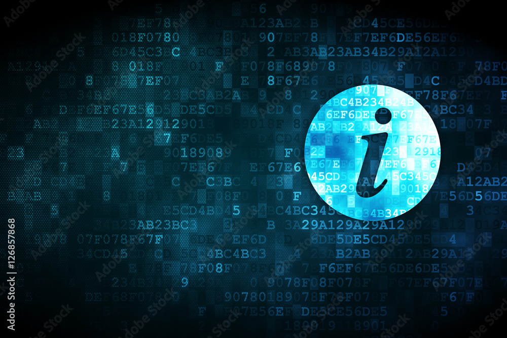 Poster web development concept: information on digital background