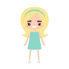 Cute retro blond wearing 60's hairdo  / editable vector illustration, clip art