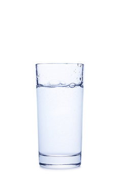 Glass with water isolated on a white