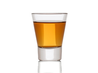 A small shot glass of delicious  whiskey