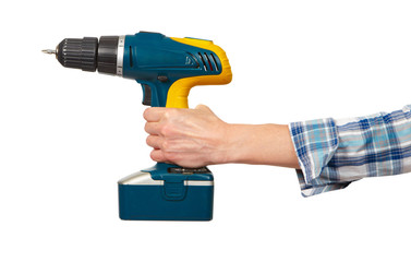 Woman with a drill.