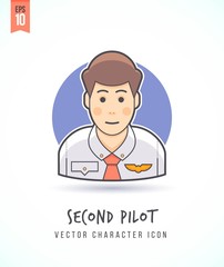 Copilot Second pilot illustration illustration People lifestyle and occupation Colorful and stylish flat vector character icon