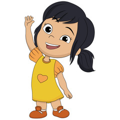 Cute kid welcome.Vector and illustration.