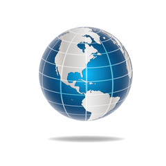 Vector globe icon of the world