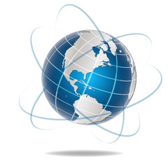 Vector globe icon of the world