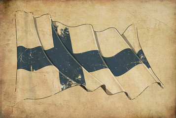 Finnish Grunge Flag Textured Background