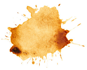 Coffee stains isolated on white background - obrazy, fototapety, plakaty