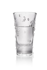 Glass of vodka isolated