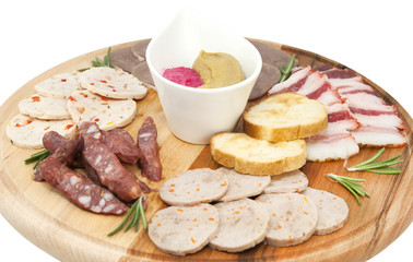 Meat dish with several kinds of sausages