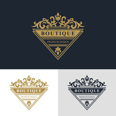 Monogram design elements, graceful template. Calligraphic elegant line art logo design. Letter emblem sign for Royalty, business card, Boutique, Hotel, Heraldic, Jewelry. Vector illustration