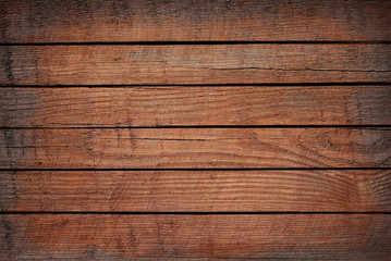 Brown grunge wooden planks, tabletop, floor surface, wall