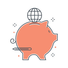 Color line, global investment, icon, background