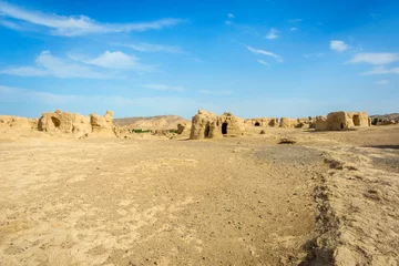 Fotobehang Jiaohe Ancient Ruins, Turpan, Xinjiang province, China © dinozzaver