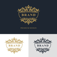 Monogram design elements, graceful template. Calligraphic elegant line art logo design. Letter emblem sign for Royalty, business card, Boutique, Hotel, Heraldic, Jewelry. Vector illustration