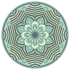 Flower Mandala. Vintage decorative elements. Oriental pattern, v