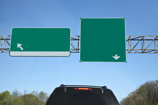 Blank Highway Exit Signs