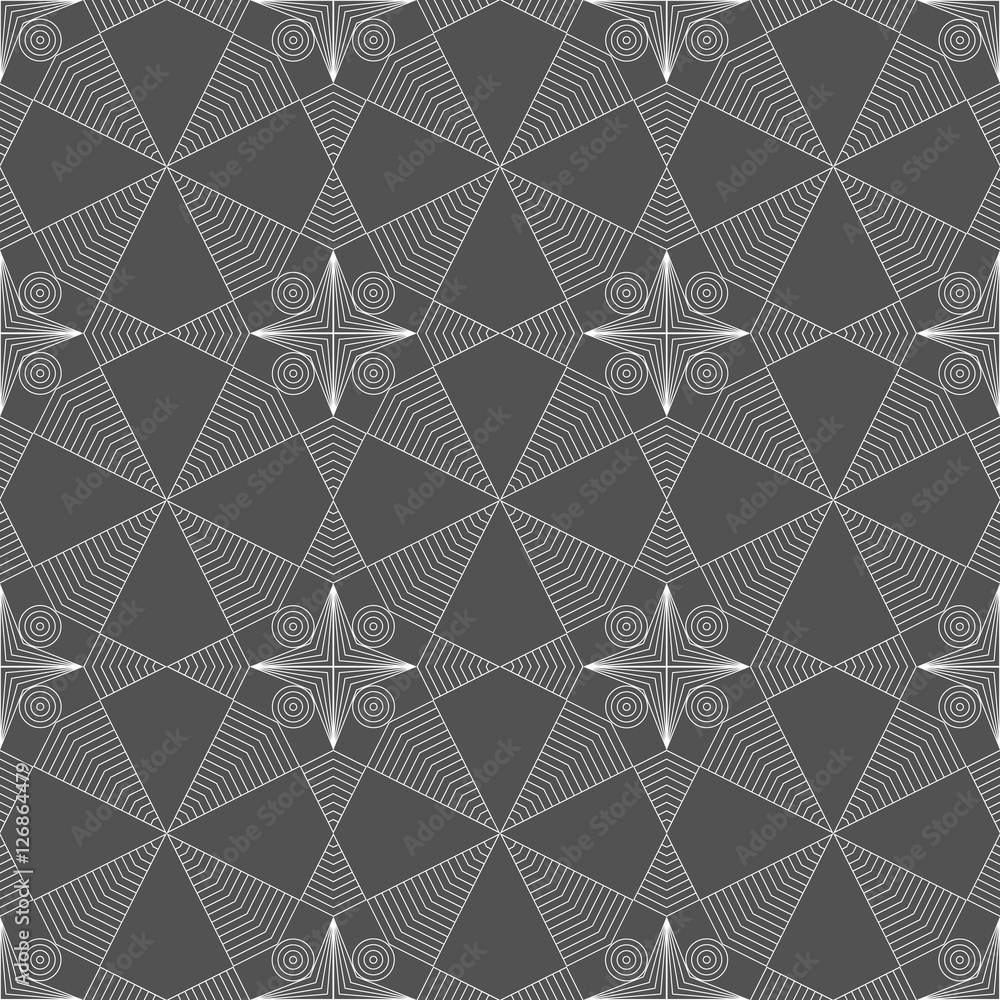 Aufkleber seamless image of circles and lines on a gray background.