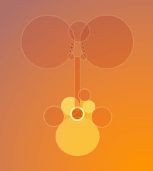 Vector Acoustic guitar in abstract style