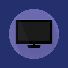 Monitor and display sing icon, vector illustration. Flat design style