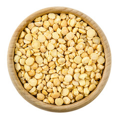 Dried yellow peas isolated