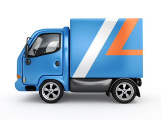 3d cargo shipping van isolated