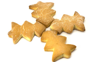 cookies in the shape of a Christmas tree on a white background