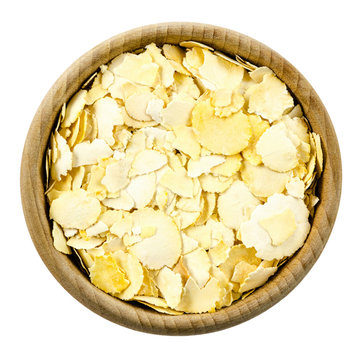 pea flakes in bowl isolated