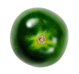 green tomatoes on isolated white background