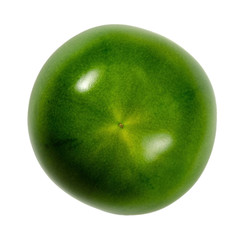green tomatoes on isolated white background