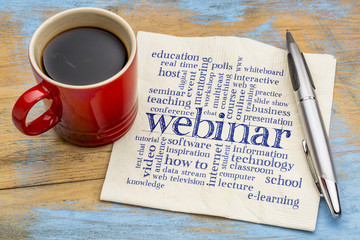 webinar word cloud on napkin