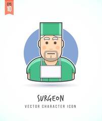 Surgeon illustration People lifestyle and occupation Colorful and stylish flat vector character icon