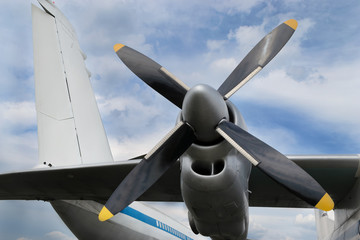 Naklejka na ściany i meble Airplane turboprop engine