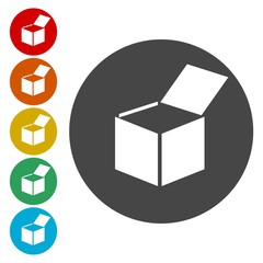 Open box icons set 