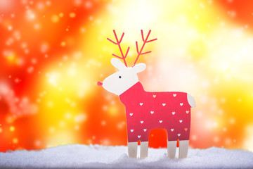 Reindeer on festive background