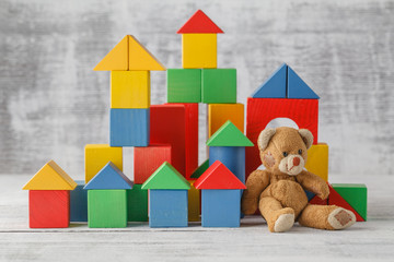Wooden toys cube castle building game
