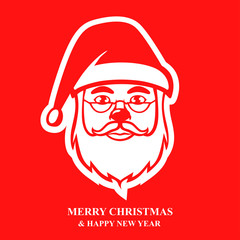 Santa Claus face red icon