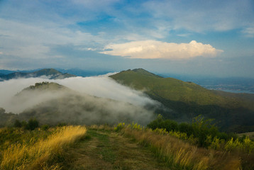 Mountains in Italy near the lake Como in summer