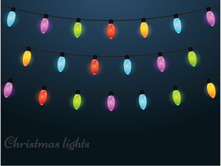 Christmas light bulbs. Xmas light strings