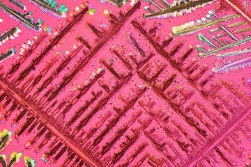 Colorful micro crystals in polarized light