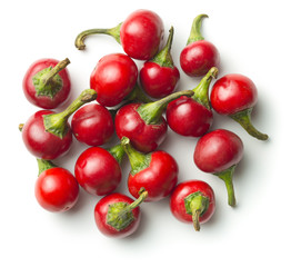 Round red chili peppers.