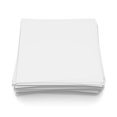 Stack of stick note (white paper) isolated on white with clipping path