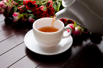 Cup of tea in catering concept